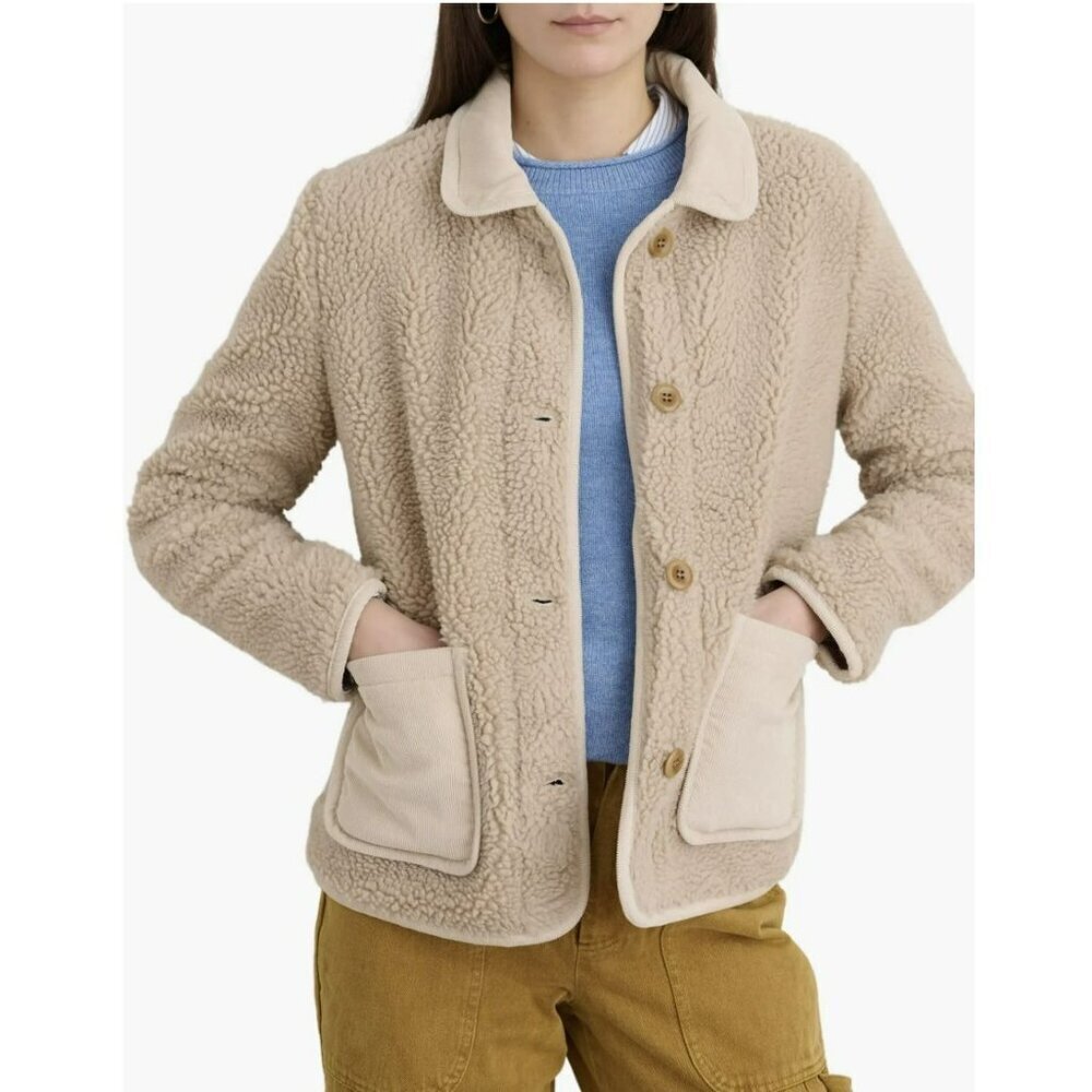Alex Mill Sherpa Fleece Work Teddy Barn Coat Size Large Jacket NEW